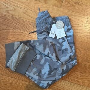 Gap kids pants. New with tags. Cozy lined stretch breathable. Gray camouflage
